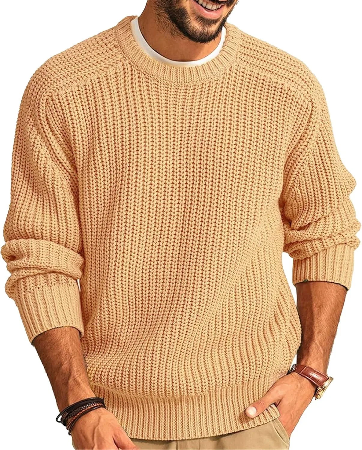 

Мужской модный свитер Maiyifu-GJ Slim Fit с круглым вырезом