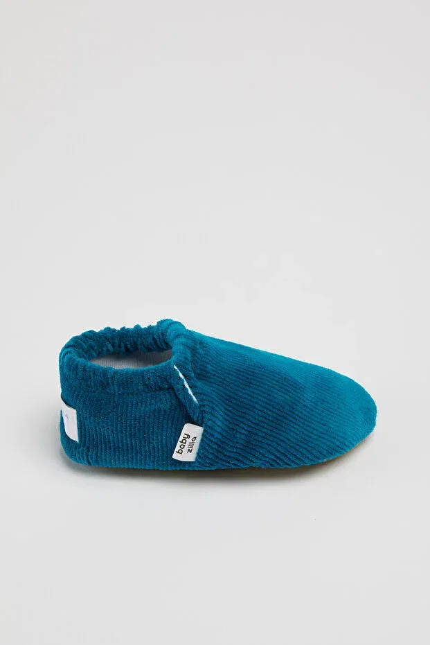 Детские пинетки с вельветовой отделкой Babyzilla, Navy Blue — фото 3