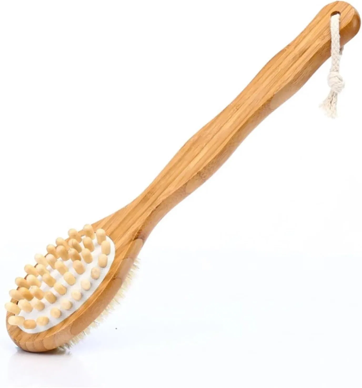 Щетка для тела с длинной ручкой BOJHGO, 1 шт, 34.3 см, Коричневый