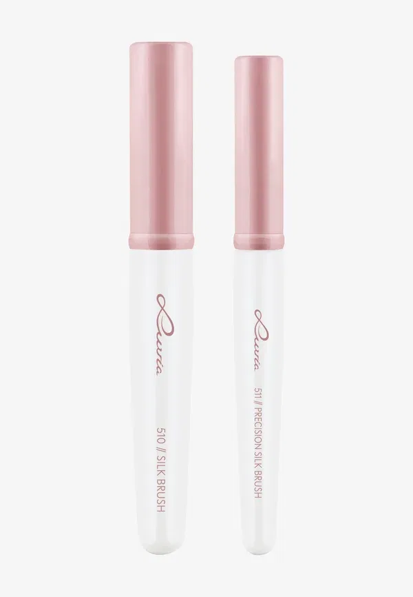 Набор кистей для макияжа с силиконовыми ворсинками Silk brush duo Luvia Cosmetics, Rose Pearl — фото 3