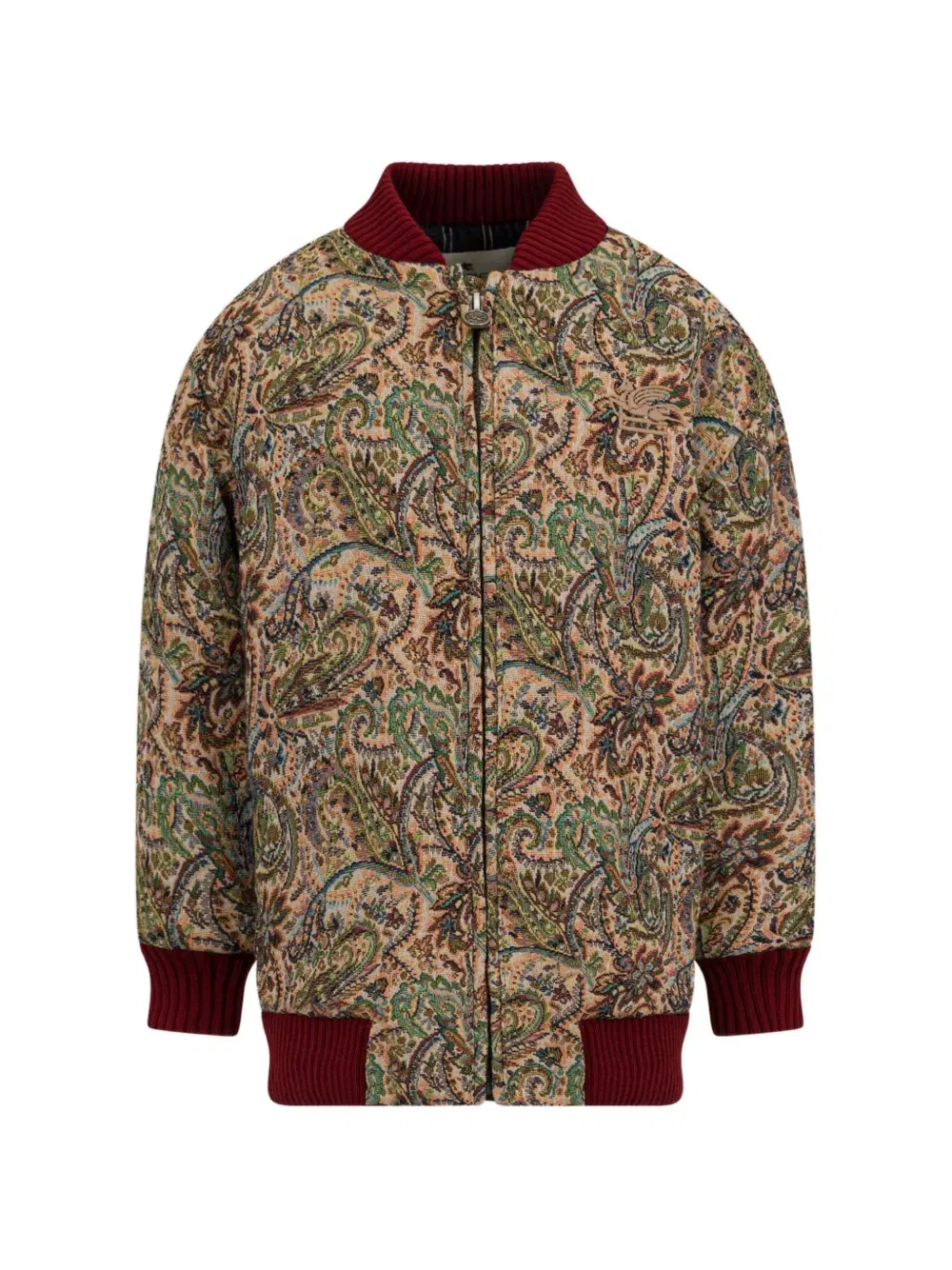Бомбер из жаккарда с узором пейсли Etro Kids, бежевый