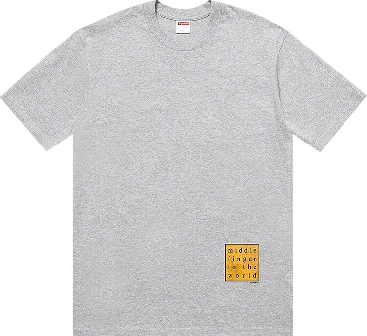 

Футболка Supreme Middle Finger to the World Tee 'Heather Grey', серый