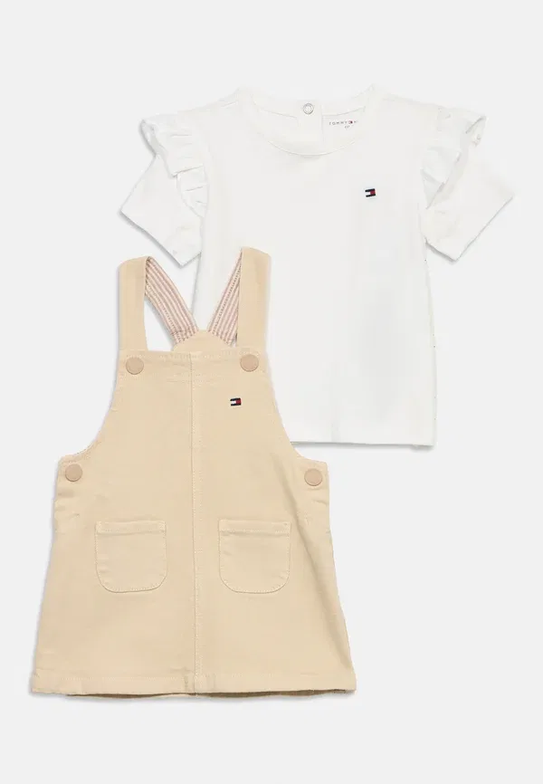 Джинсовое платье из хлопка Dress set Tommy Hilfiger, beige, бежевый — фото 3