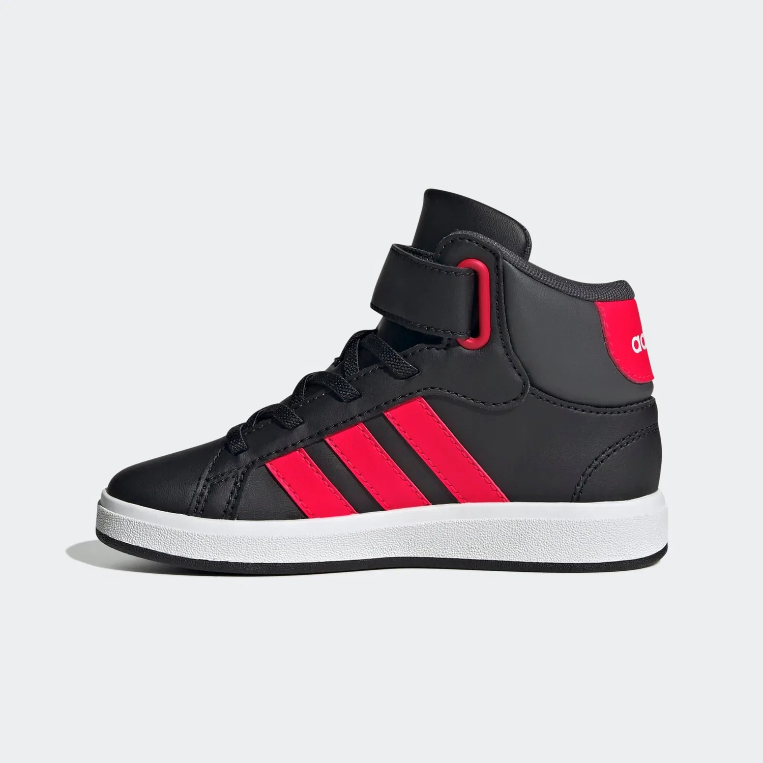 Детские кроссовки теннисные полувысокие Adidas Sportswear, Core Black / Lucid Red / Grey Six — фото 2
