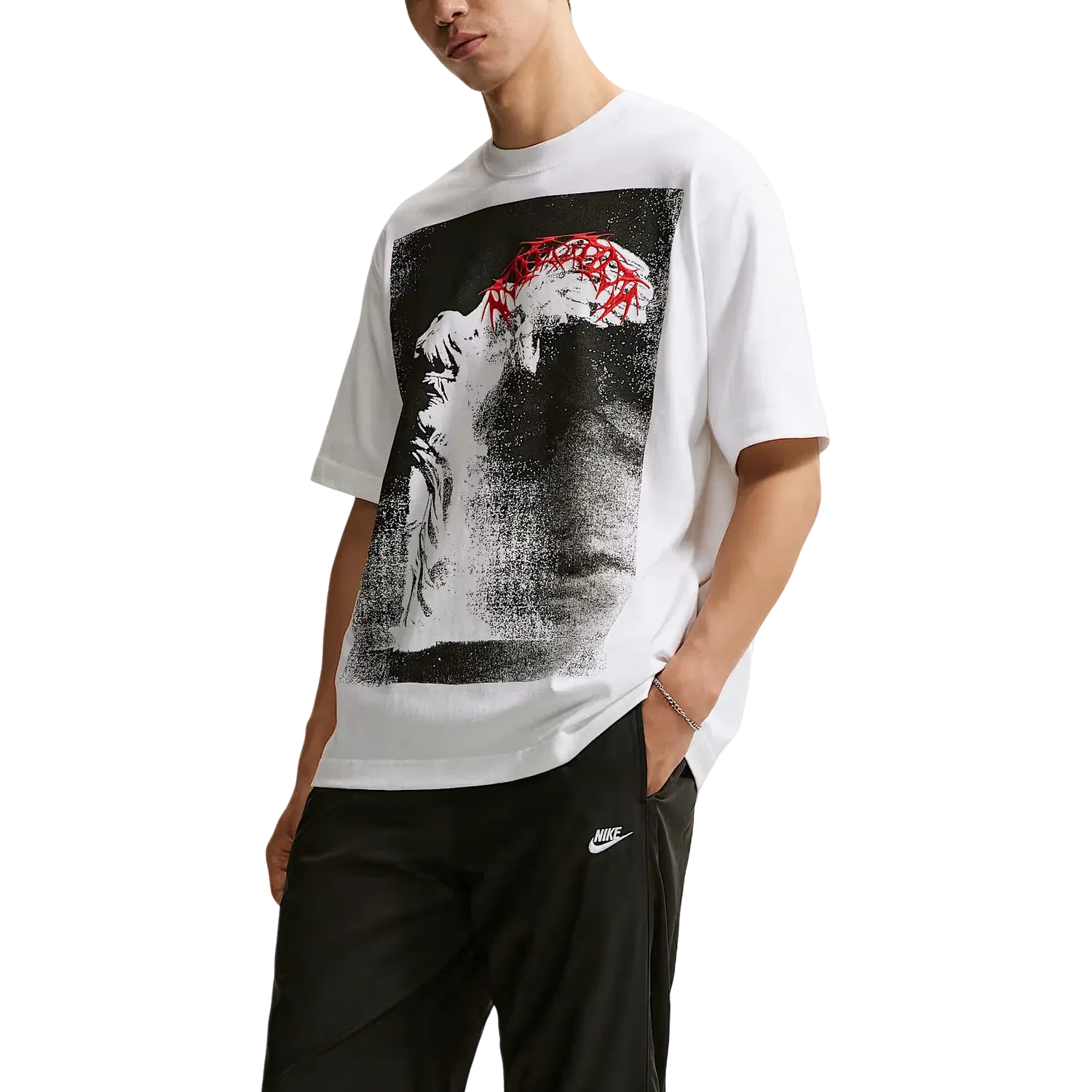 Мужская футболка Your Message Here T-Shirt Asia Sizing 'White' Nike, белый — фото 4