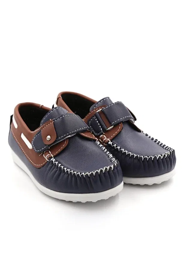 Детские туфли для мальчиков ортопедические Ewen Tomm, Coffee Navy Blue