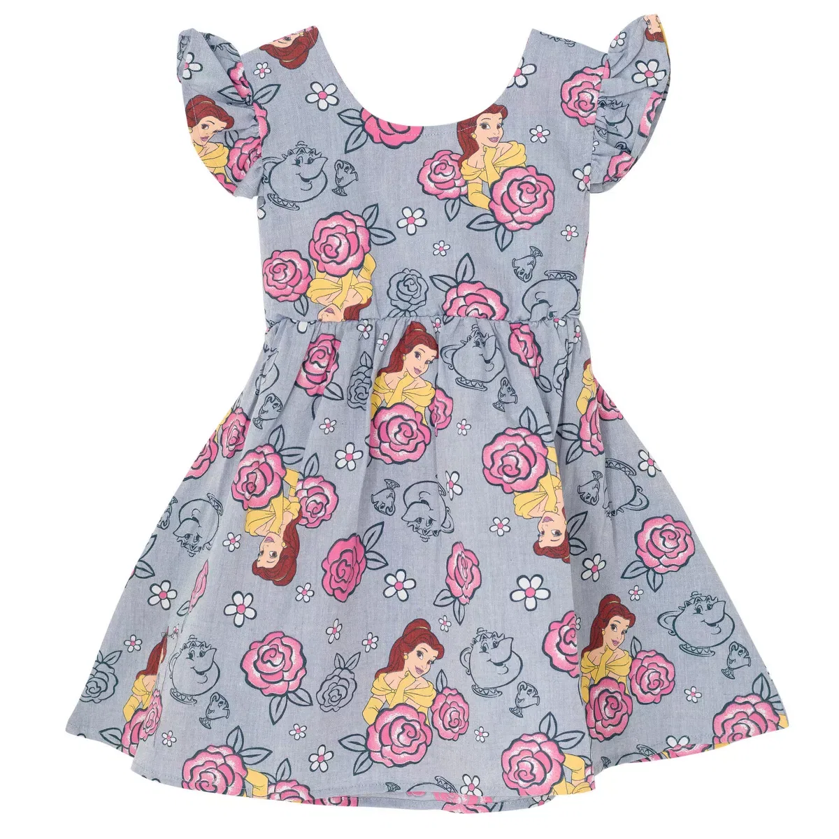 Детское платье-трапеция с принтом Disney Floral Girls Chambray Skater Dress, Disney, Belle