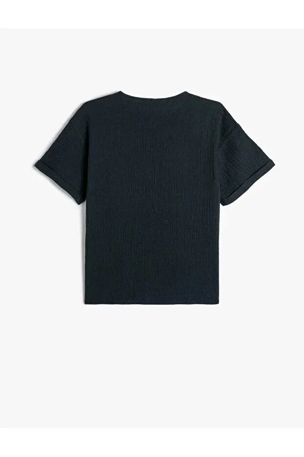 Детская рубашка для мальчиков хлопковая Basics Koton, Navy Blue — фото 2