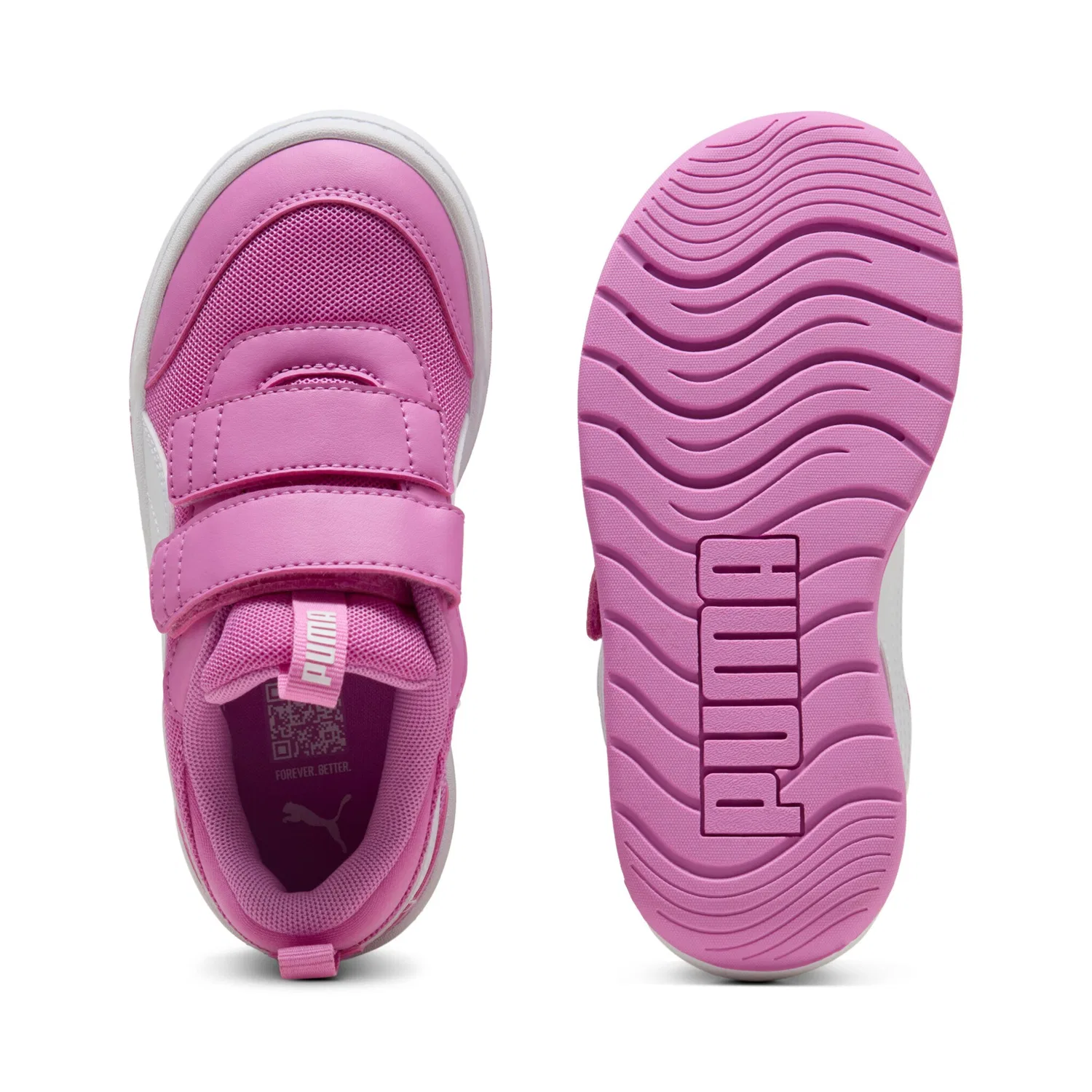 Детские текстильные кроссовки с клеверным замком PUMA, Mauve Pop/White — фото 4