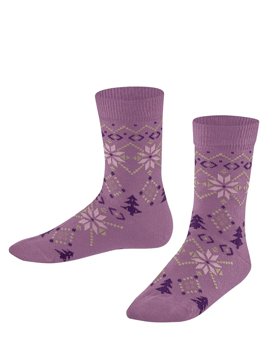 Носки FALKE 'Nordic Fair Isle' розового цвета