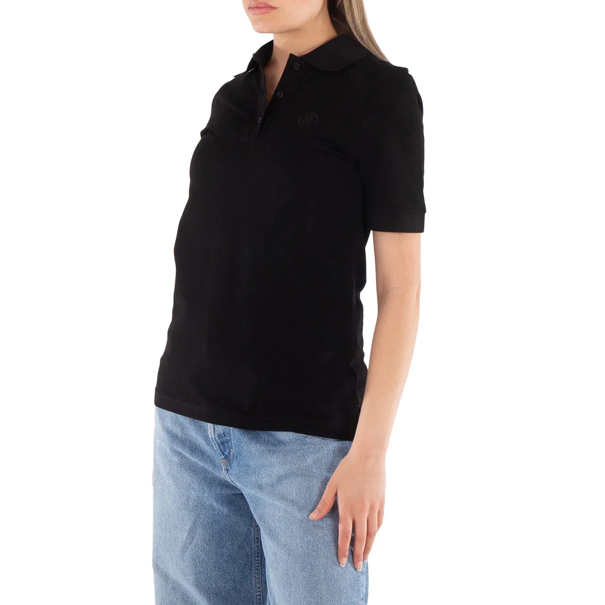 Поло с вышивкой TB Burberry, Black — фото 2