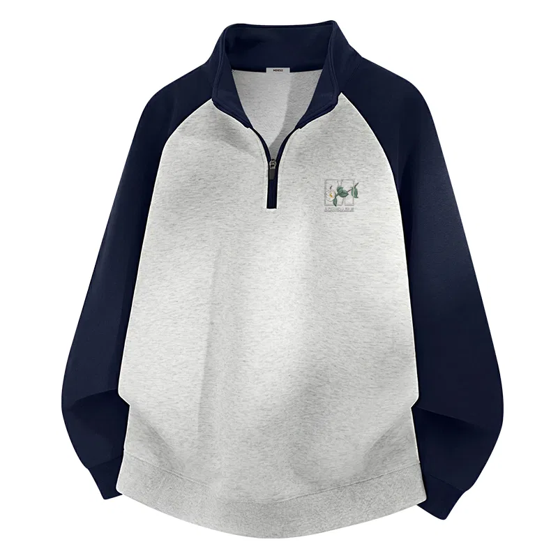 Детский свитшот с принтом Plain Shadow Branch Chest Logo MINISO, Heather Gray