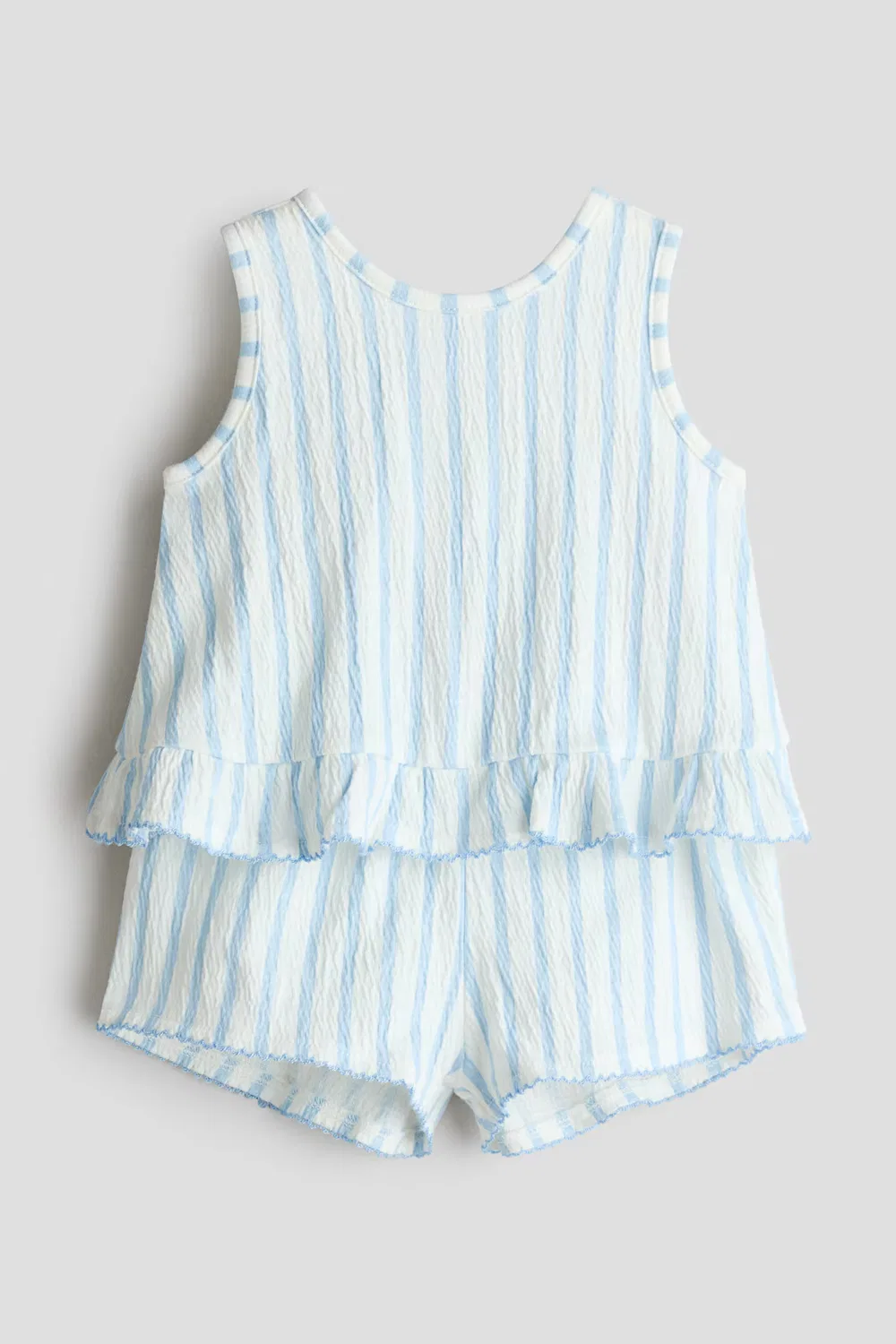 Комплект из 2 предметов, изготовленный из жатого хлопка H&M, Weiß/Hellblau Gestreift