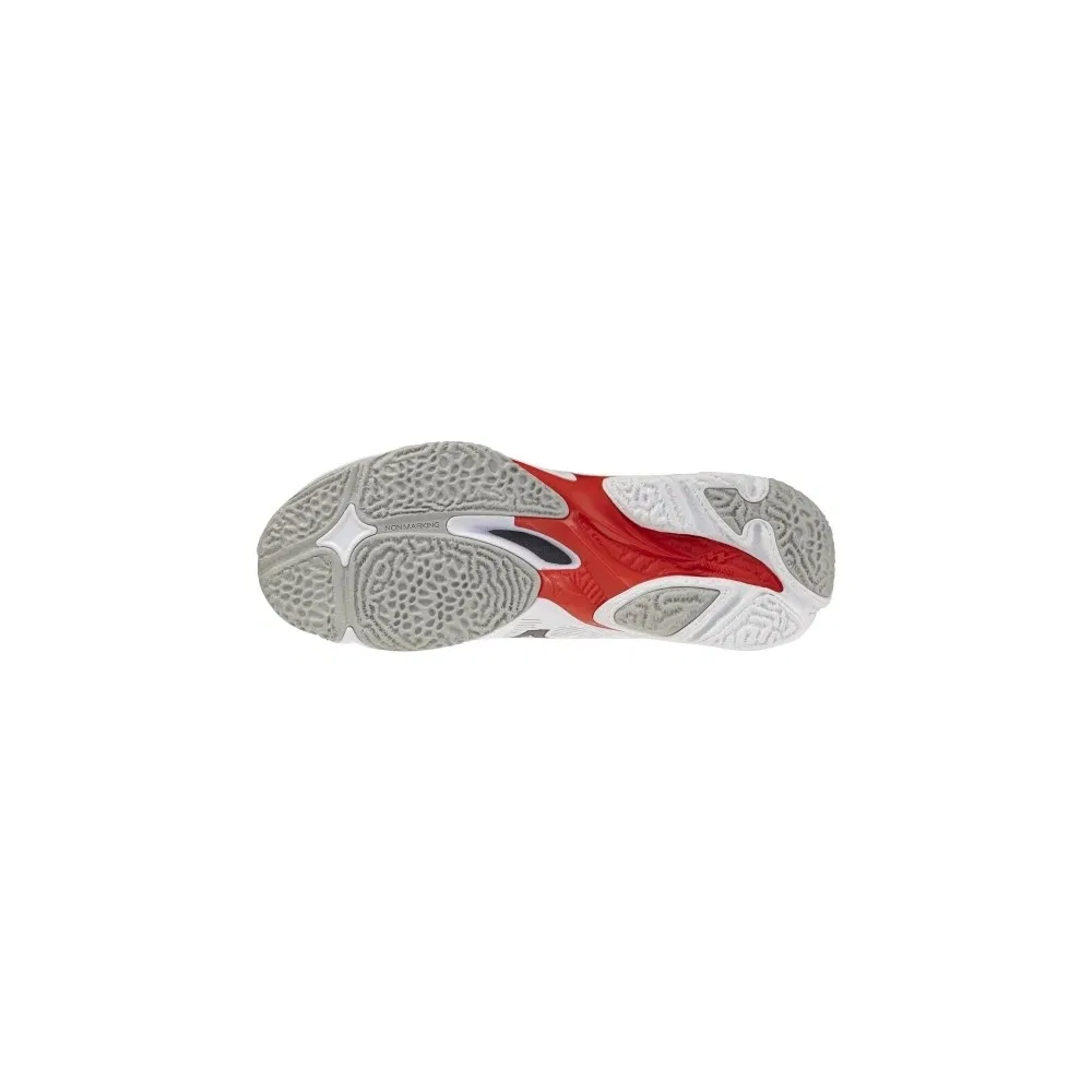 Детские волейбольные кроссовки с высоким голенищем Wave Lightning Elite Mid Unisex, White Mizuno — фото 2