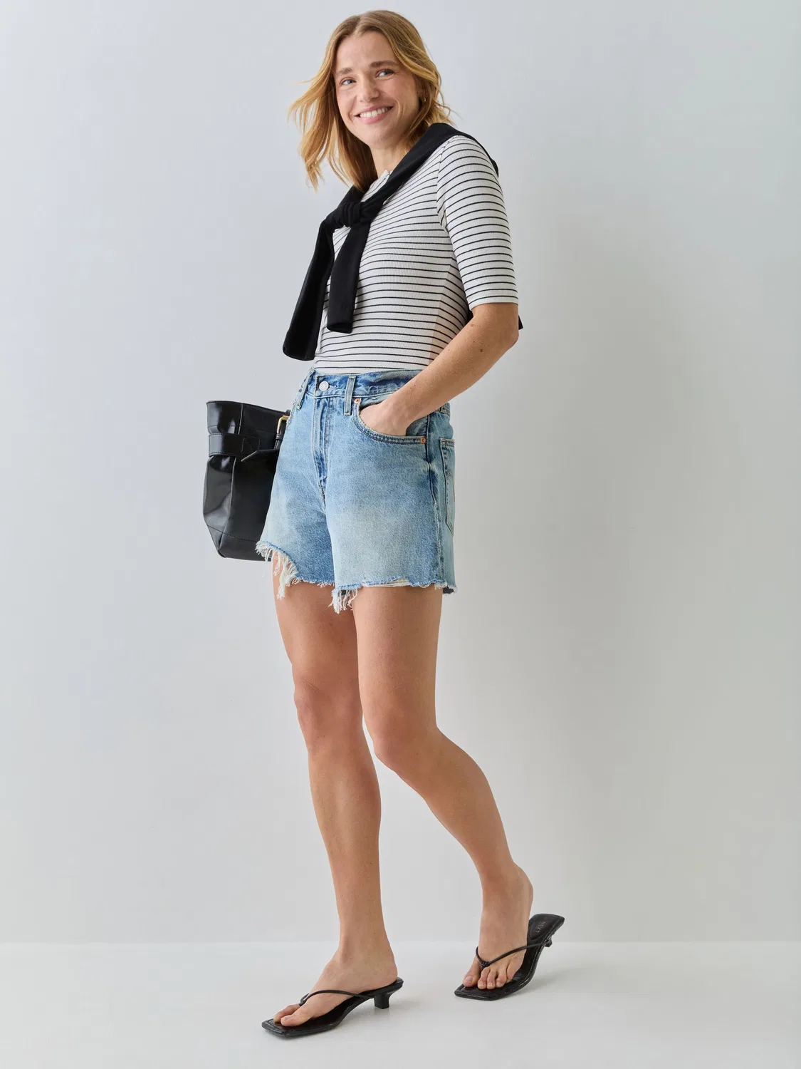 Шорты джинсовые с высокой посадкой Levi's Blow My Mind Blue
