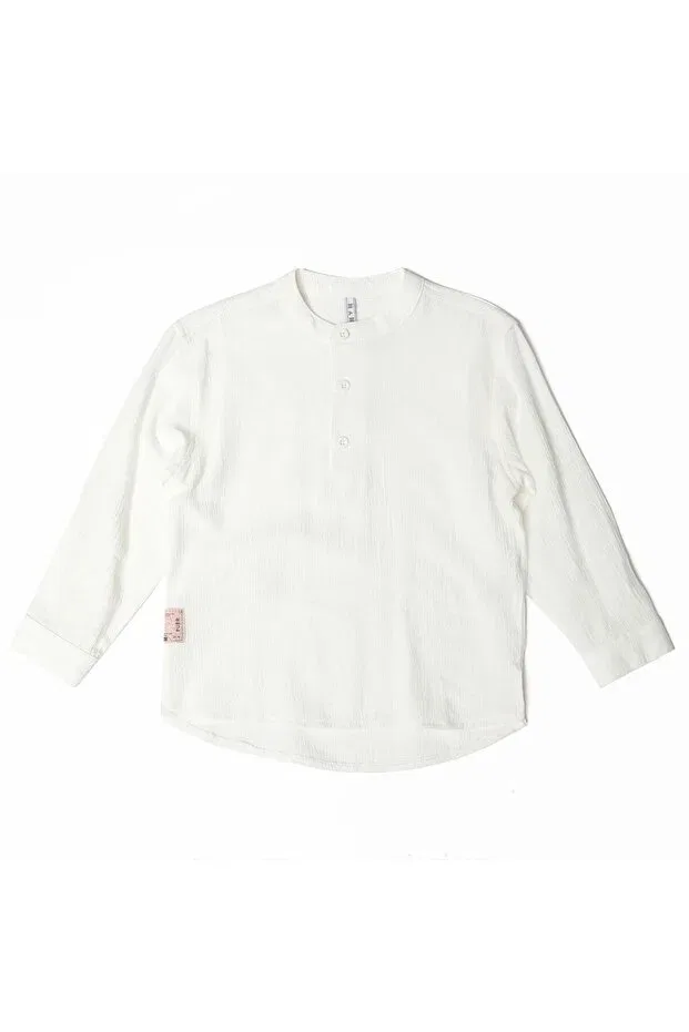 Детская рубашка для мальчиков с длинным рукавом Nanica Kids, White
