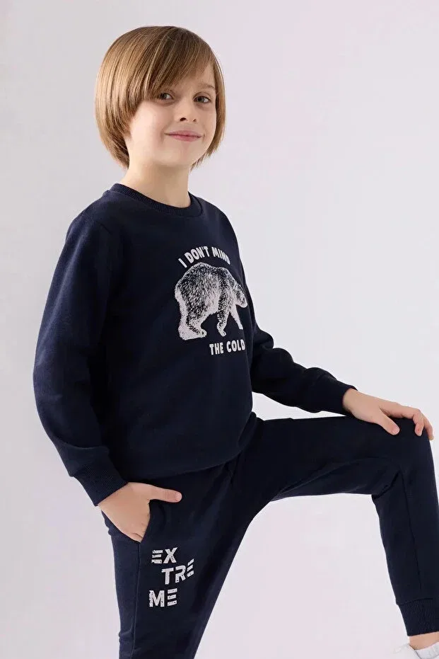 Детский спортивный костюм для мальчиков однотонный Licensed Rolypoly, Navy Blue — фото 2