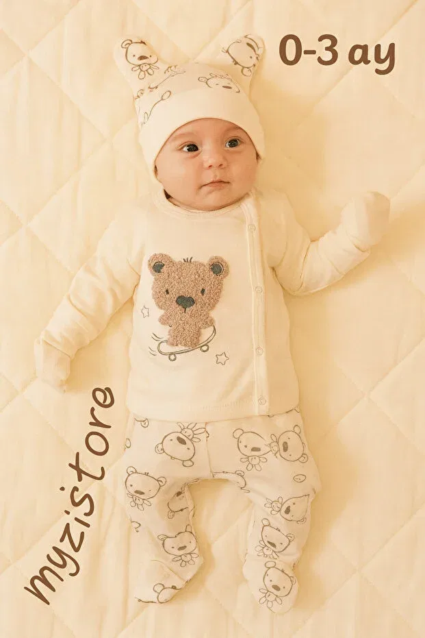Детский комплект одежды для новорожденных хлопковый Myzi Store, Green Bear