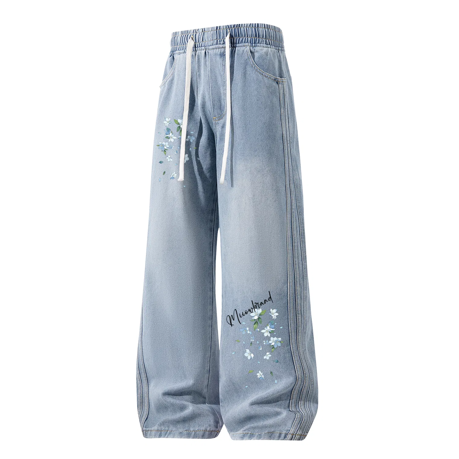 Детские джинсы прямого кроя с флисовой подкладкой Unisex Thickened And Fleece Lined Straight Fit Pants MIIOW