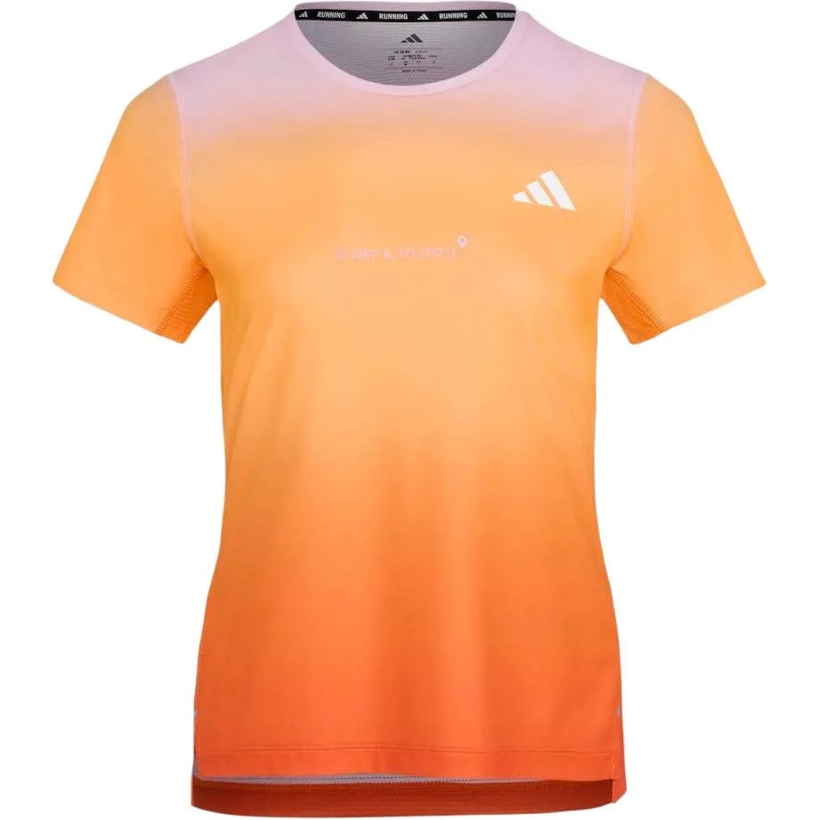 Футболка для бега Marathon женская Adidas, Bright Orange/White