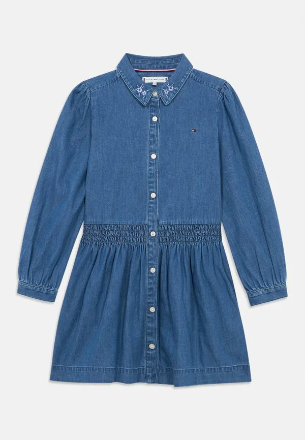 Платье-Рубашка с цветочным принтом, джинсовое платье Tommy Hilfiger, Blue Denim