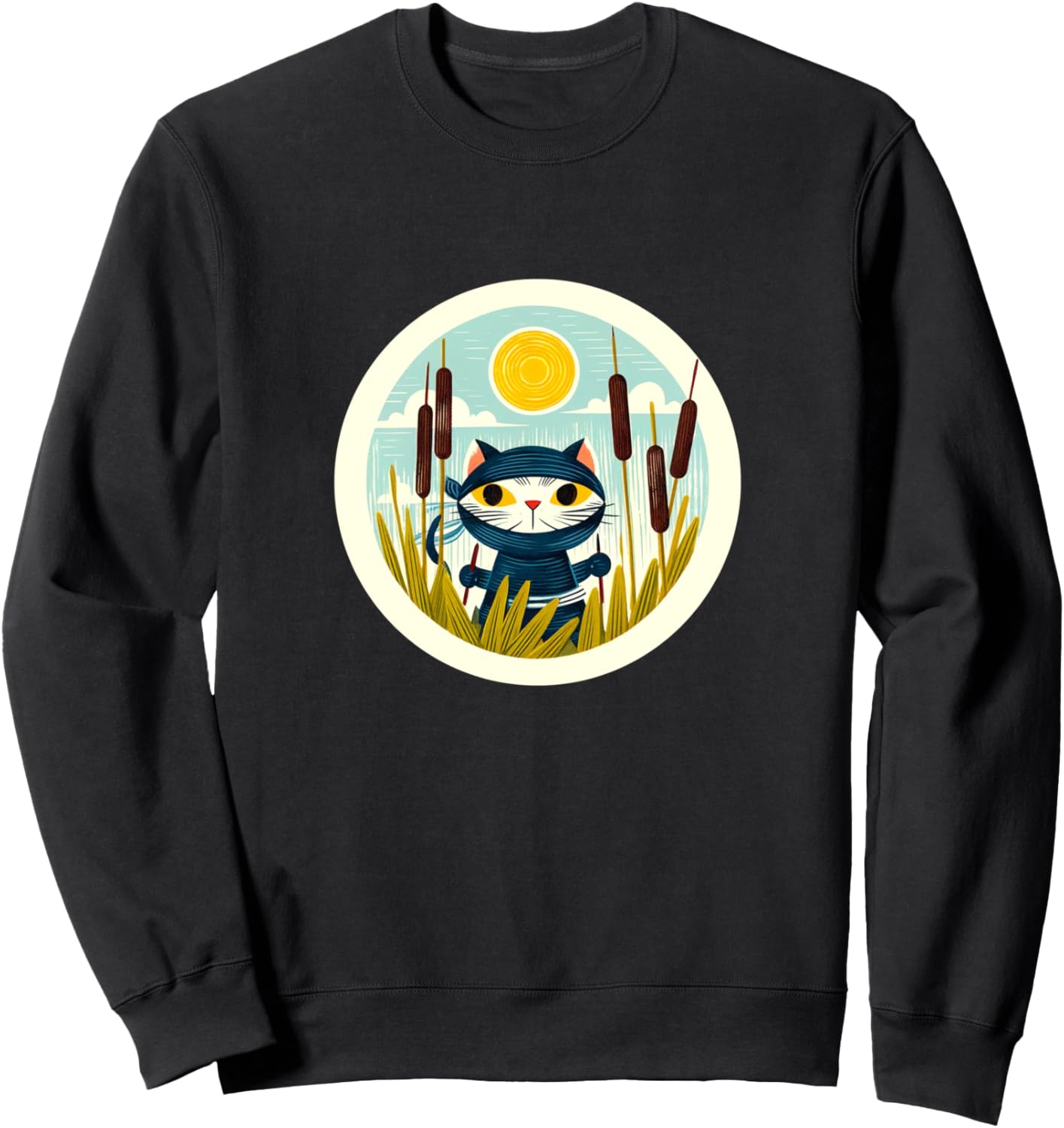 

Милая толстовка с изображением котенка-ниндзя и спермы ниндзя Ninja Cat Snugg, черный