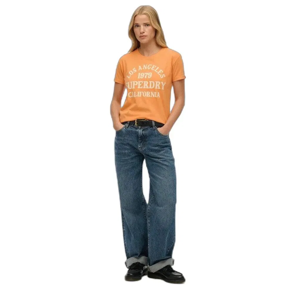Женская хлопковая футболка Superdry Surf, Orange — фото 2