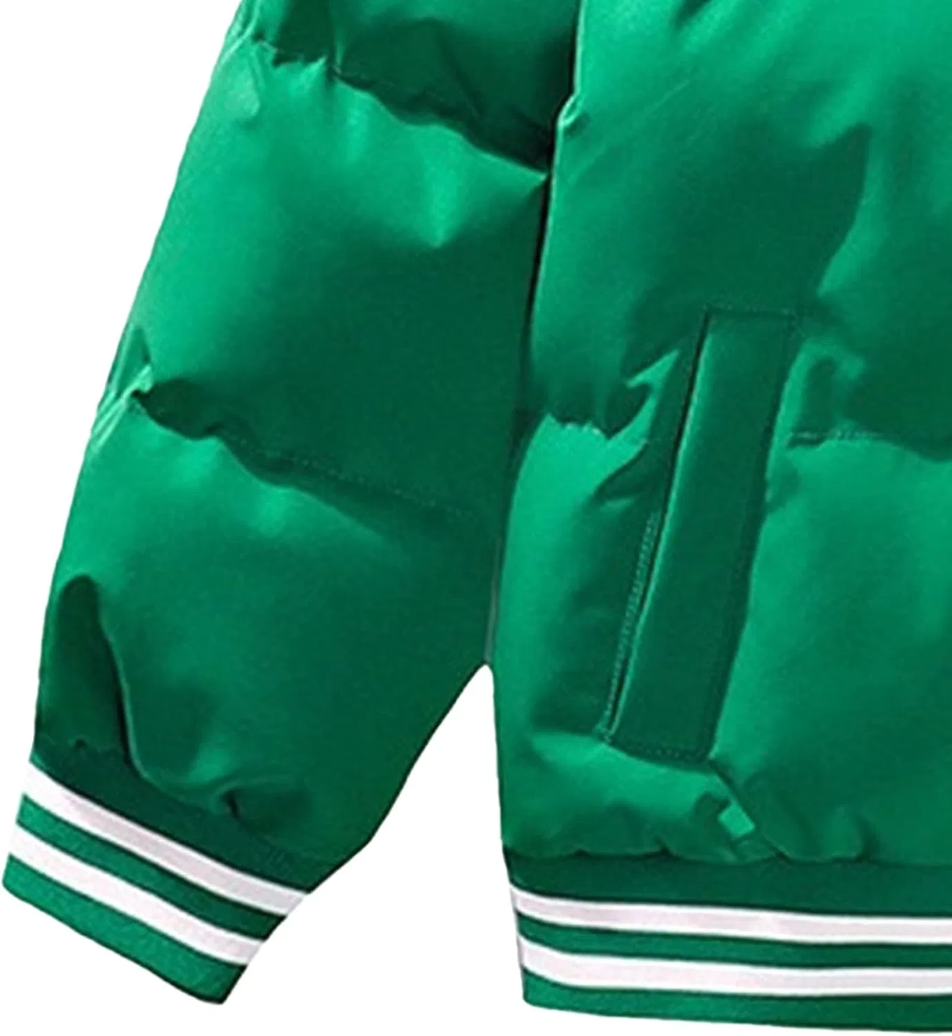 Мужская куртка-пуховик свободного кроя со стойкой, 02green — фото 3