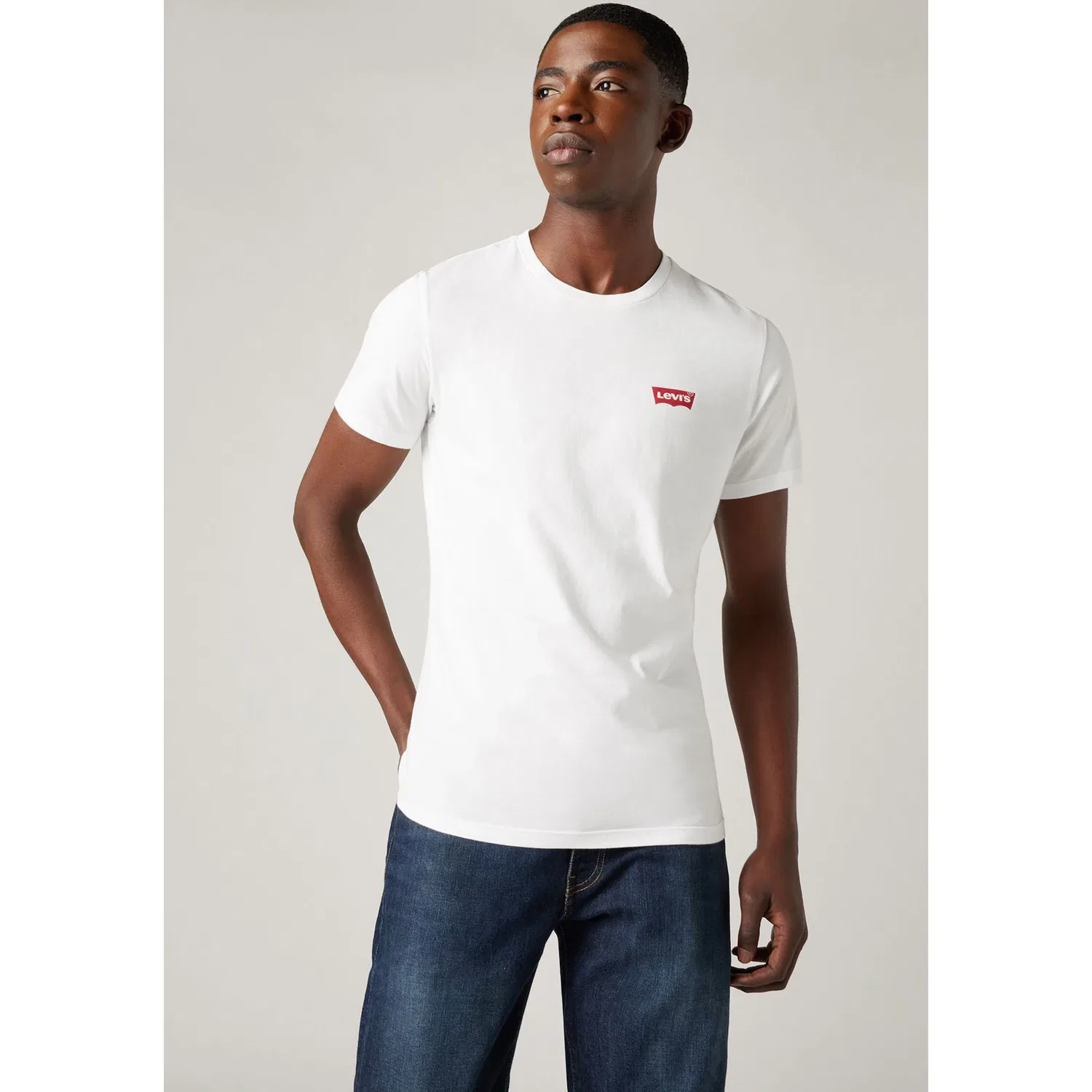 Мужская классическая хлопковая футболка футболка Levi's, Grey Heather — фото 2