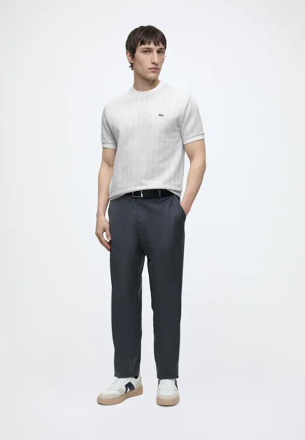 Футболка Lacoste, Белая/Серая, Классическая посадка — фото 2