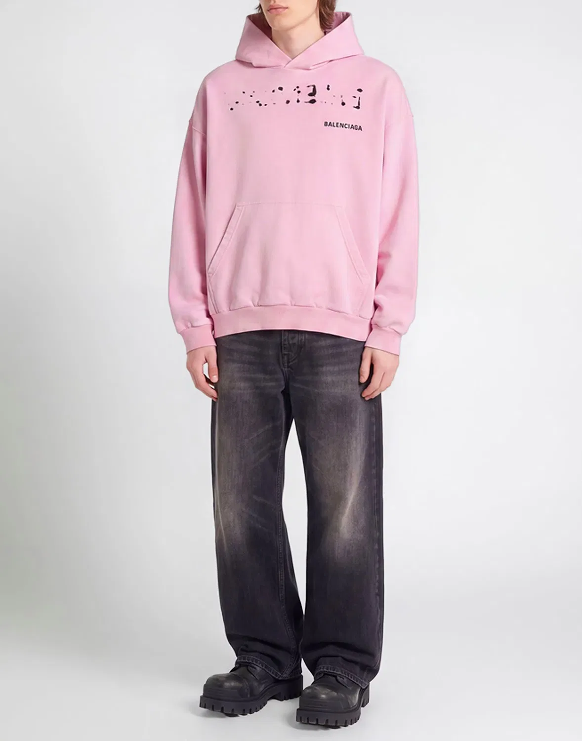 Мужской свитшот с принтом Balenciaga, розовый — фото 2