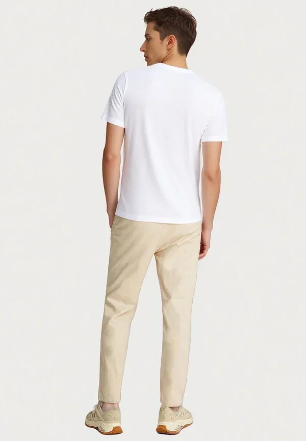 Футболка хлопковая Basic T-shirt U.S. Polo Assn., white, белый/черный/синий — фото 3