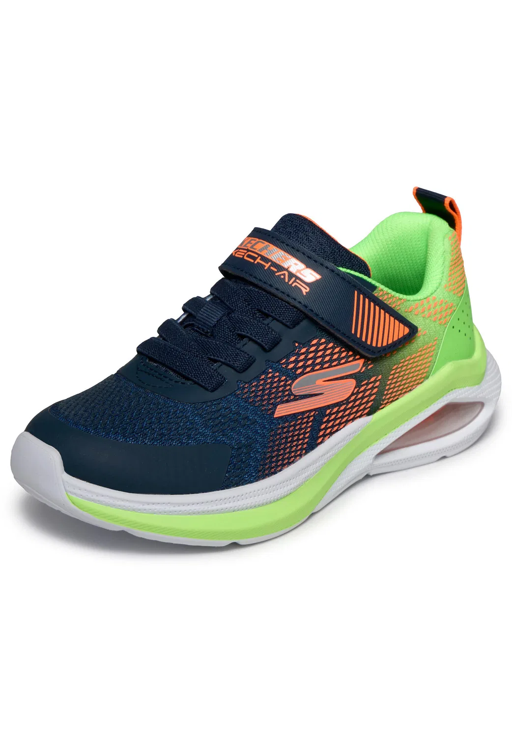 Детские кроссовки для мальчиков с технологией Skech-Air Microspec Max Velocity Skechers, Darkblau Grun Navyblau — фото 2