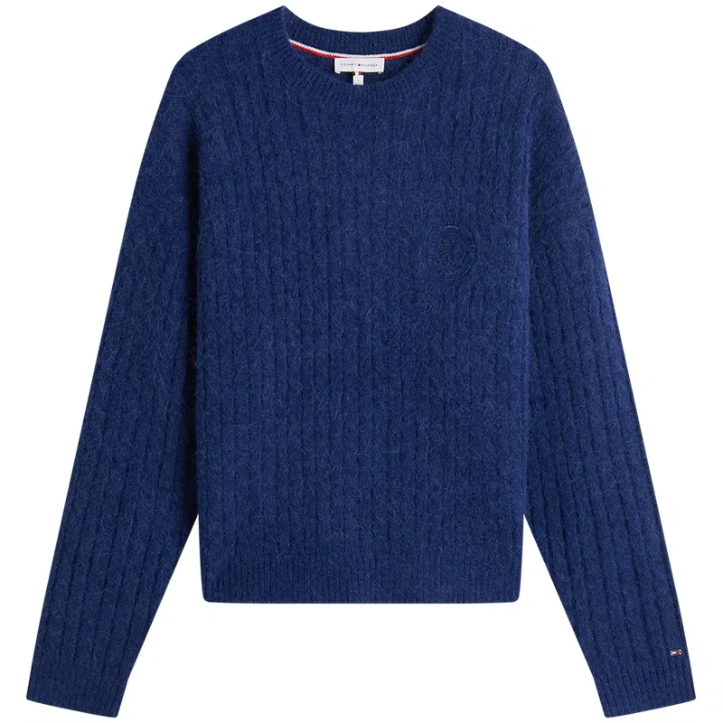 Женский свитер с круглым вырезом Tommy Hilfiger, Dark Blue C7I