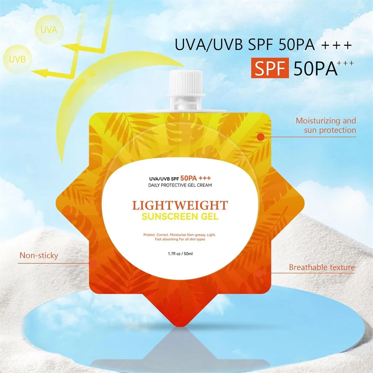 Солнцезащитный крем SPF50 PA+++, отбеливающий, Pelinuar, 50 мл — фото 4