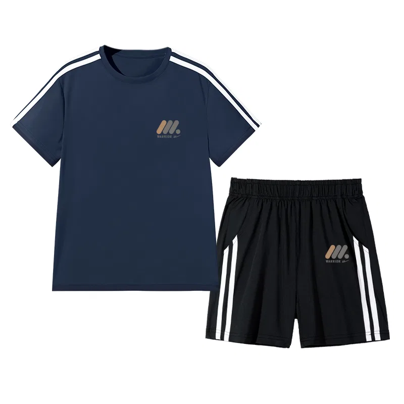Детский спортивный комплект с логотипом Navy Blue/H Three Round-Shaped Column Logo K-Black/H Three Round-Shaped Column Logo K WARRIOR