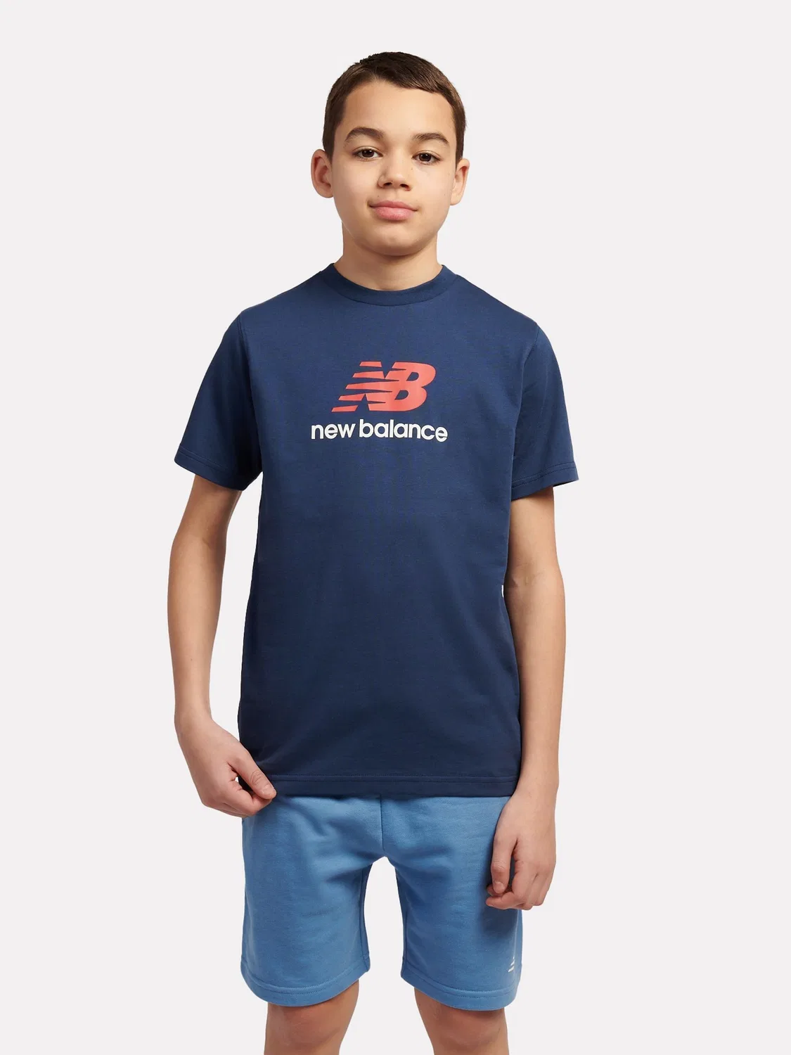 Футболка с принтом New Balance Stacked Logo, голубой
