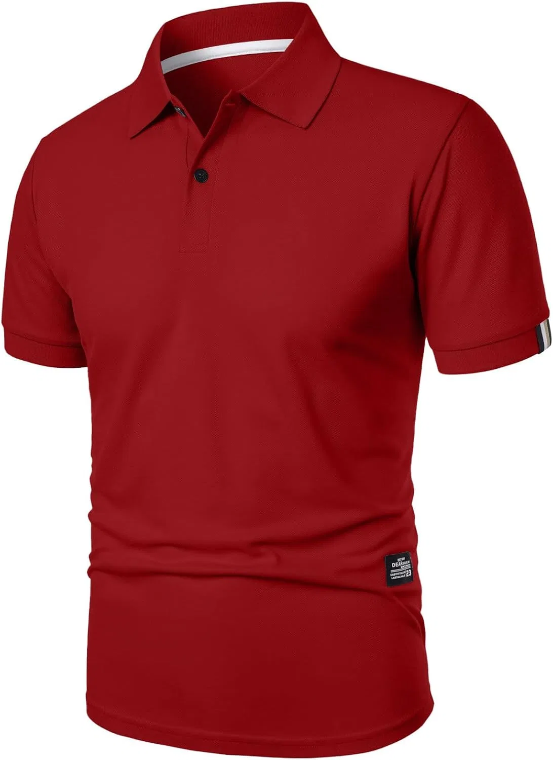 Мужская повседневная футболка поло с коротким рукавом Regular Fit, Red — фото 4