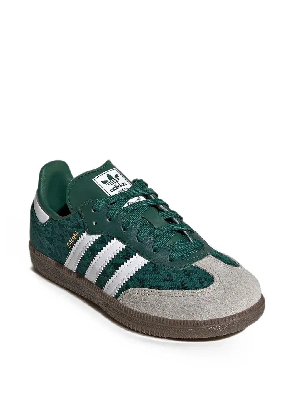 Кроссовки Samba с геометрическим узором Adidas Kids, зеленый — фото 3
