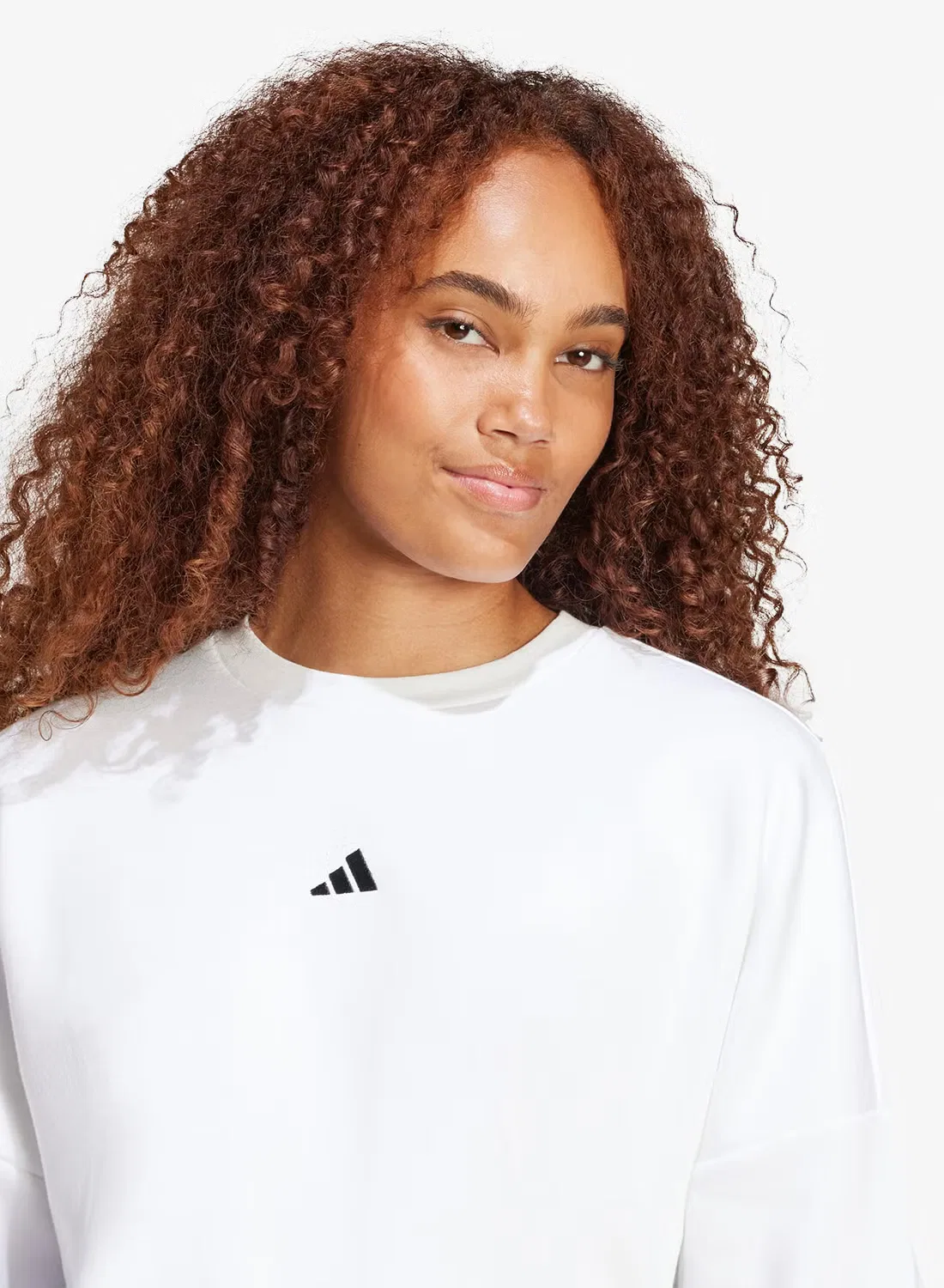 Свитшот с принтом Small logo french terry Adidas, белый — фото 4