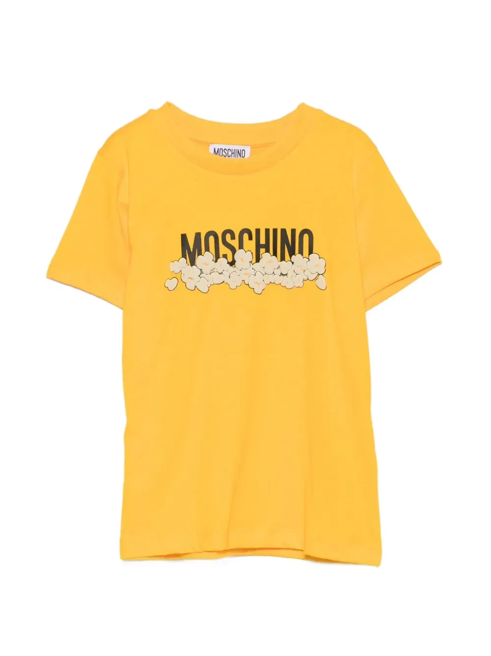 Футболка с логотипом и принтом попкорна Moschino Kids, желтый