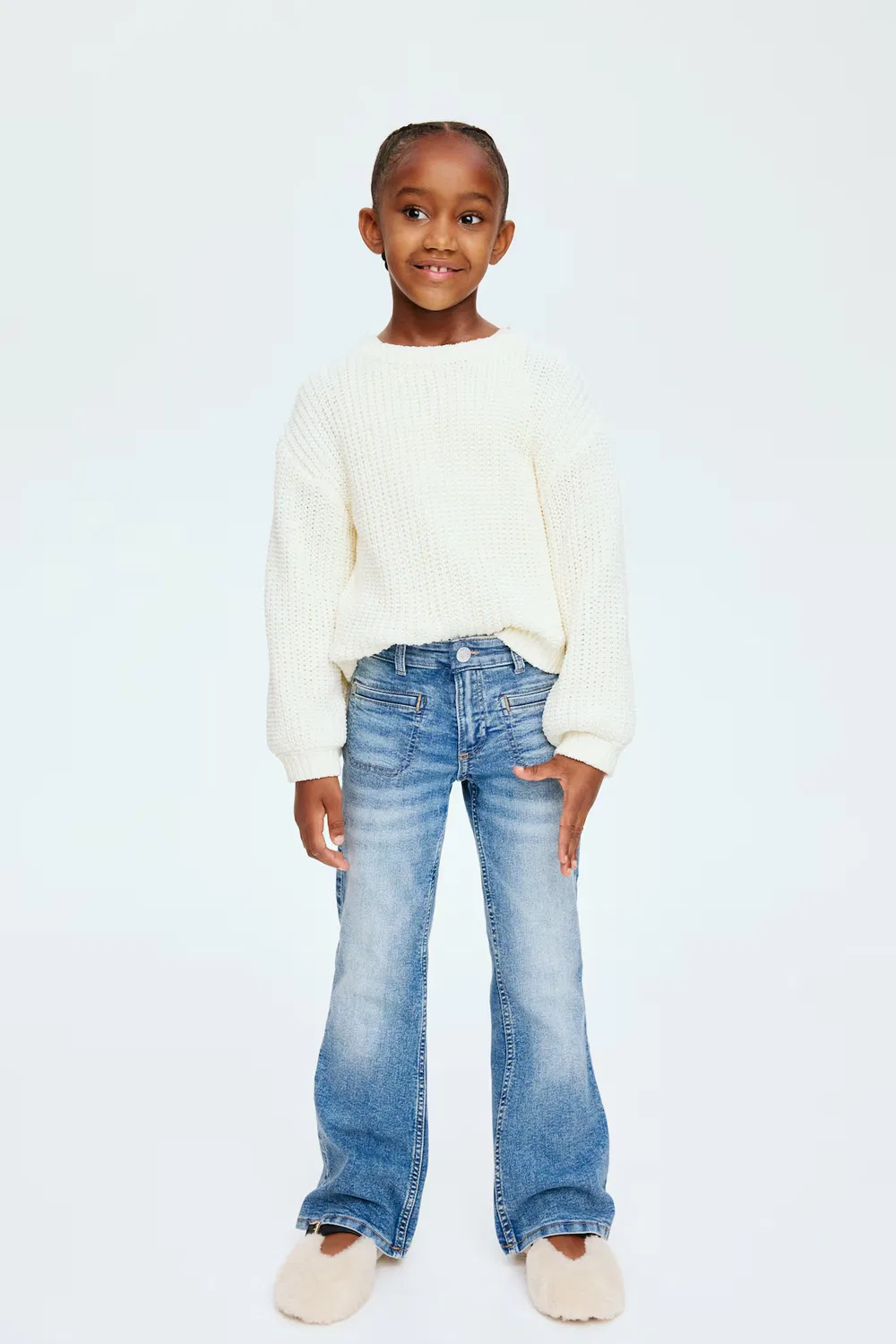 Расклешенные джинсы с трикотажной подкладкой H&M, Denimblau
