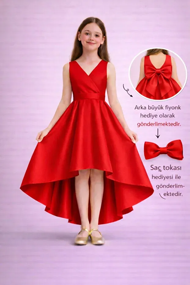Детское платье для девочек асимметричное Lilymoon, Red