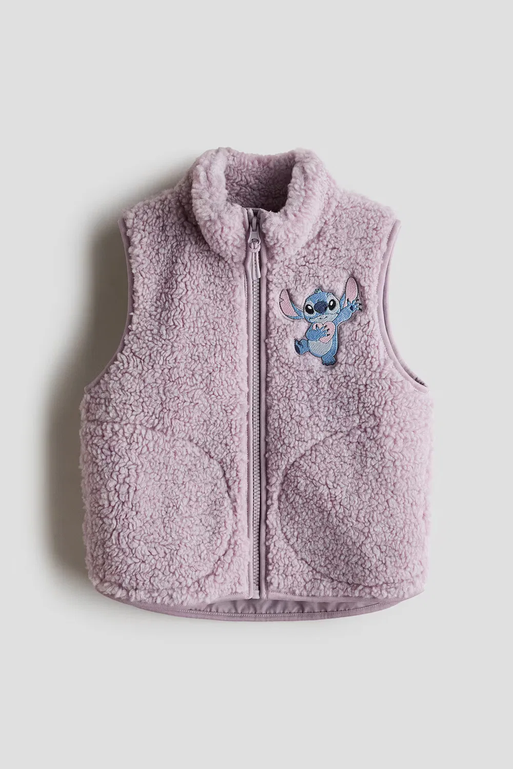 Жилет из плюшевого флиса с декоративным рисунком H&M, Helllila/Lilo & Stitch