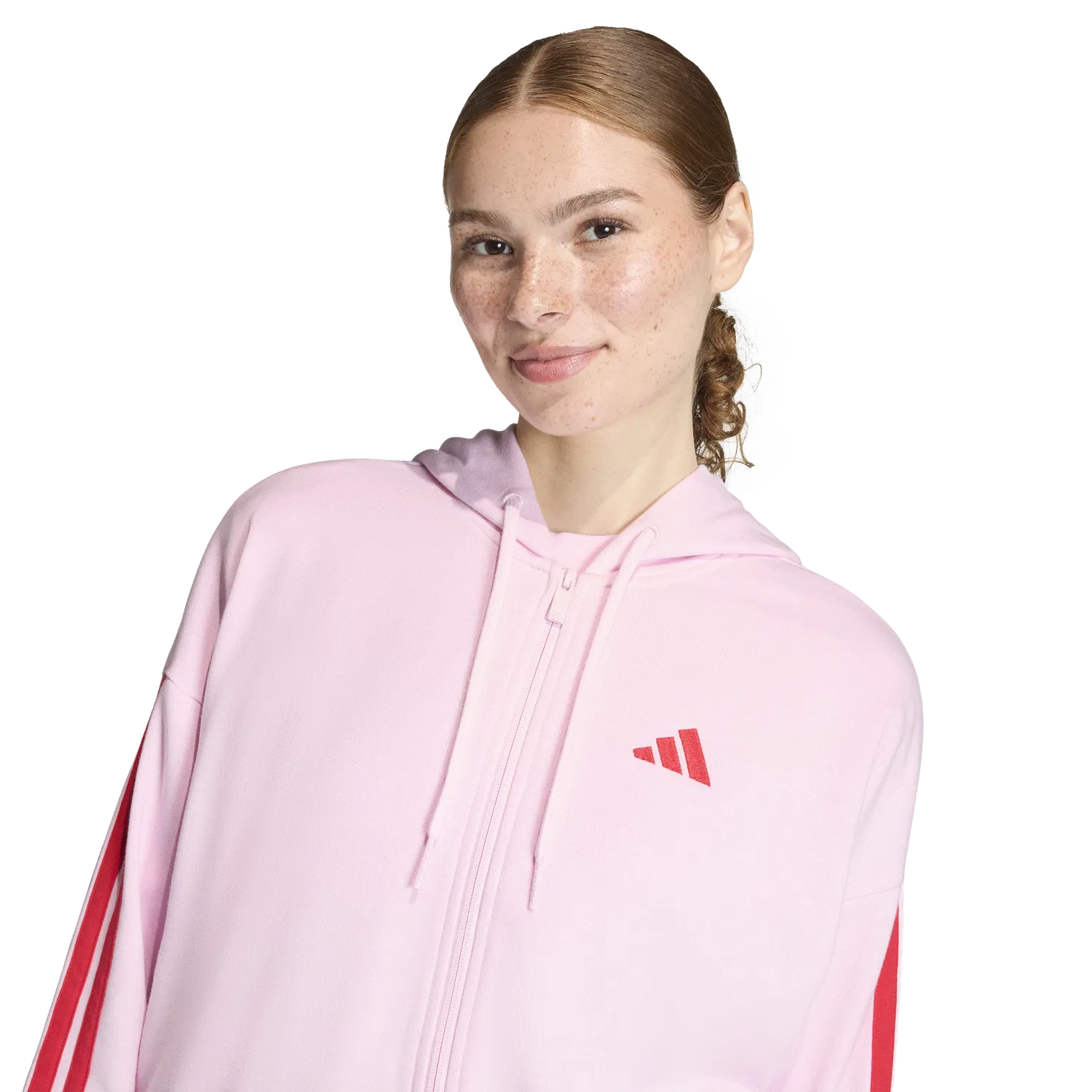 Женское худи свободного кроя Adidas, розовый — фото 4