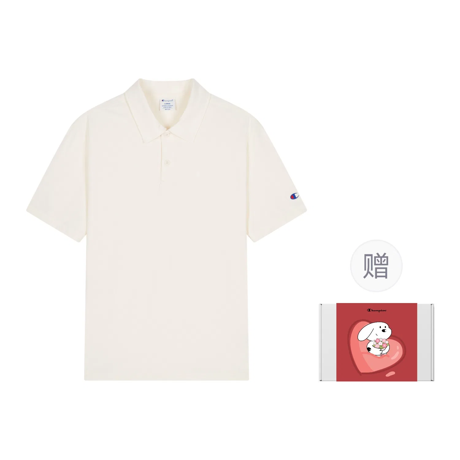 Детское поло с длинным рукавом SS26 Polo Shirt Unisex Champion, Ecru