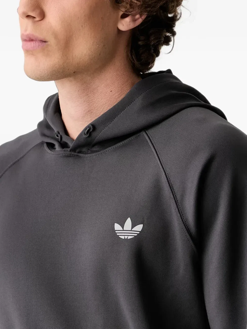 Толстовка с капюшоном и рукавами реглан с логотипом adidas, серый — фото 4