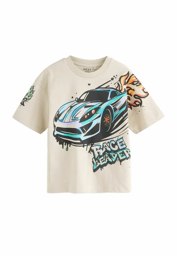 Футболка хлопковая Print T-shirt Next, Ecru, White, белый/синий — фото 2