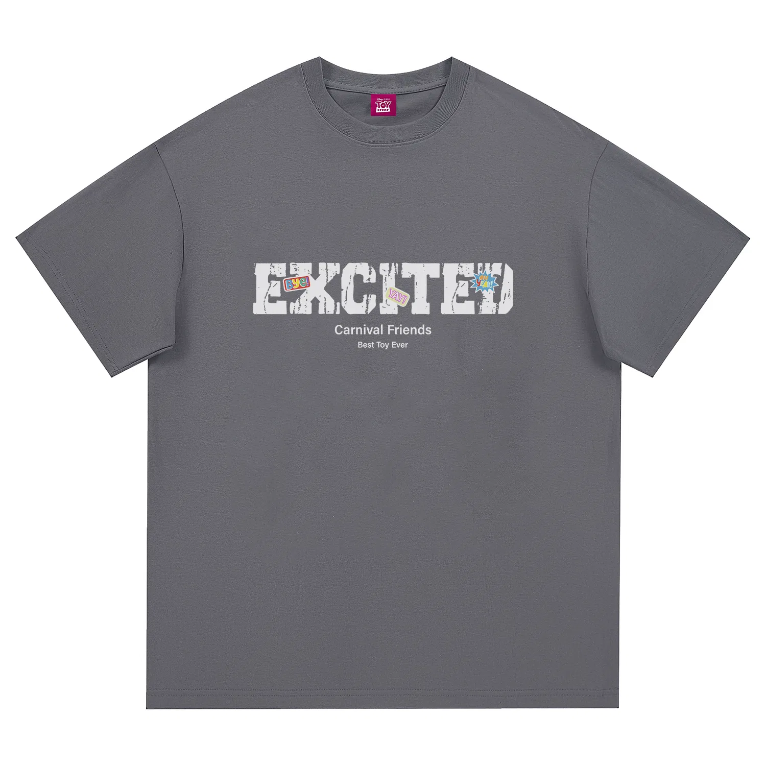 Детская футболка с принтом Disney T Shirts Unisex Crew Neck Thin Straight Fit Disney, Dark Gray