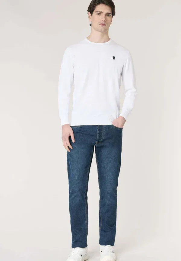 Джемпер с воротником-гольф U.S. Polo Assn. Bianco, белый — фото 2